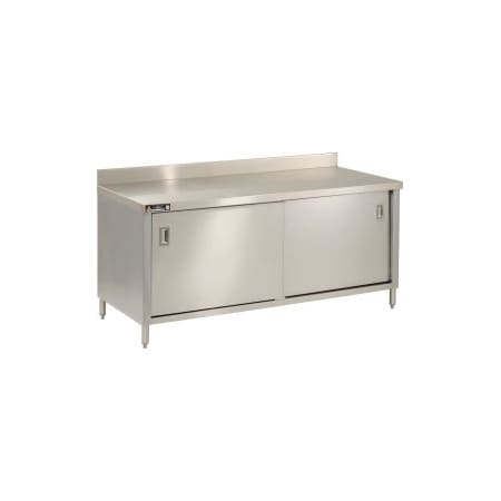 Aero Aero Manufacturing Co. 304 Stainless Cabinet Workbench, Sliding Doors, 60"W x 30"D 2TSBOD-3060
